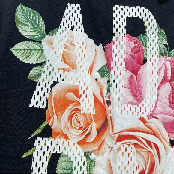 Adidas Floral T Shirt, Size 2X Plus, Black - Picture 5 of 14